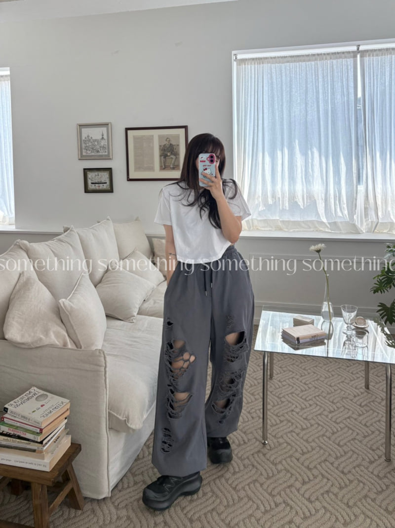 Something - Korean Women Fashion - #momslook - Vintage Washed Jogger Pants - 11