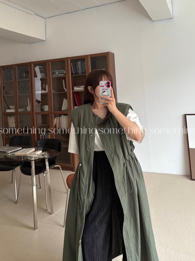 Something - Korean Women Fashion - #momslook - Lush Long Vest - 11