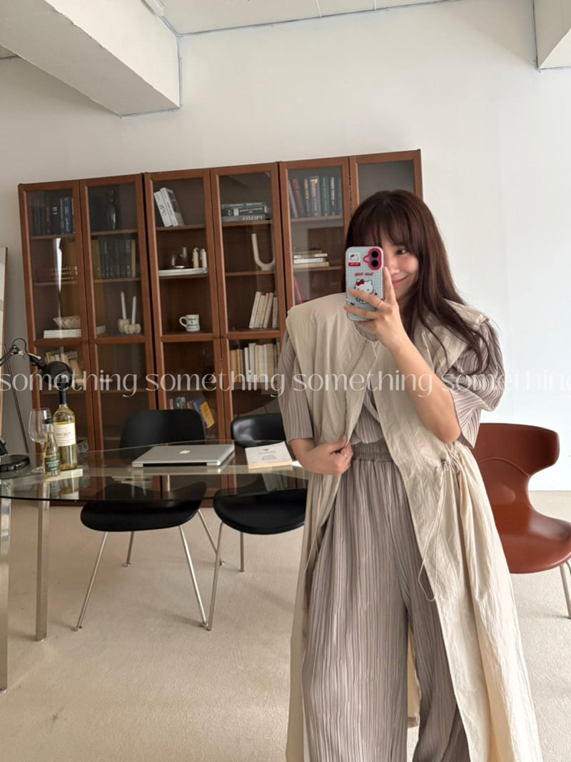Something - Korean Women Fashion - #momslook - Lush Long Vest - 7