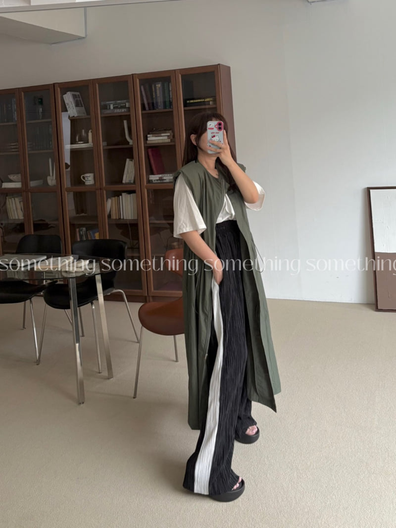 Something - Korean Women Fashion - #momslook - Lush Long Vest - 9