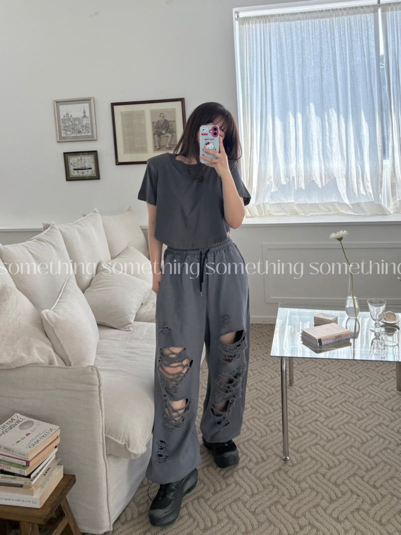 Something - Korean Women Fashion - #womensfashion - Vintage Washed Jogger Pants - 10