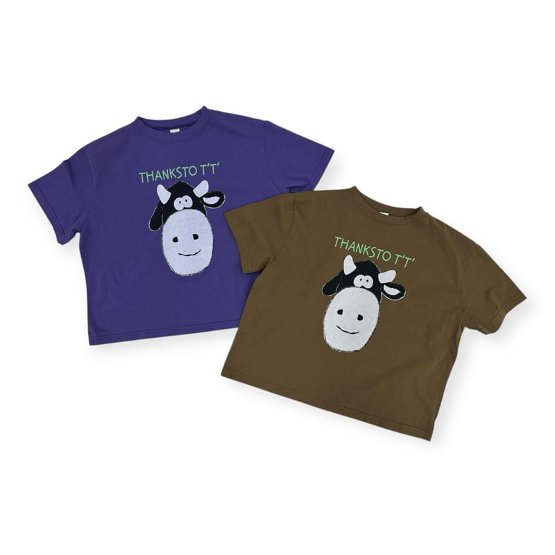 Thanksto TT - Korean Children Fashion - #kidsshorts - Cow Tee - 2