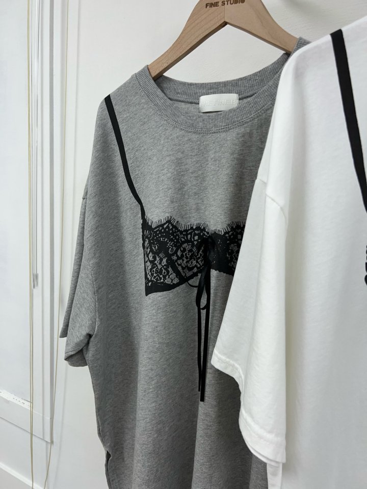 The Fine.b - Korean Women Fashion - #momslook - Lingerie Half Tee - 12
