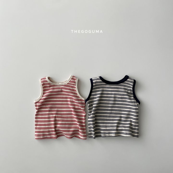 Thegoguma - Korean Children Fashion - #toddlerclothing - Crown Stripe Sleeveless