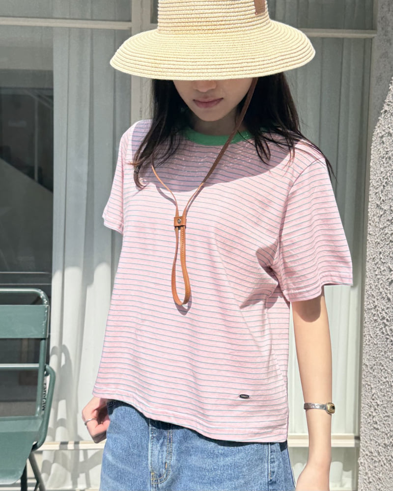 Theres - Korean Women Fashion - #womensfashion - Single-Tone Contrast Tee - 4