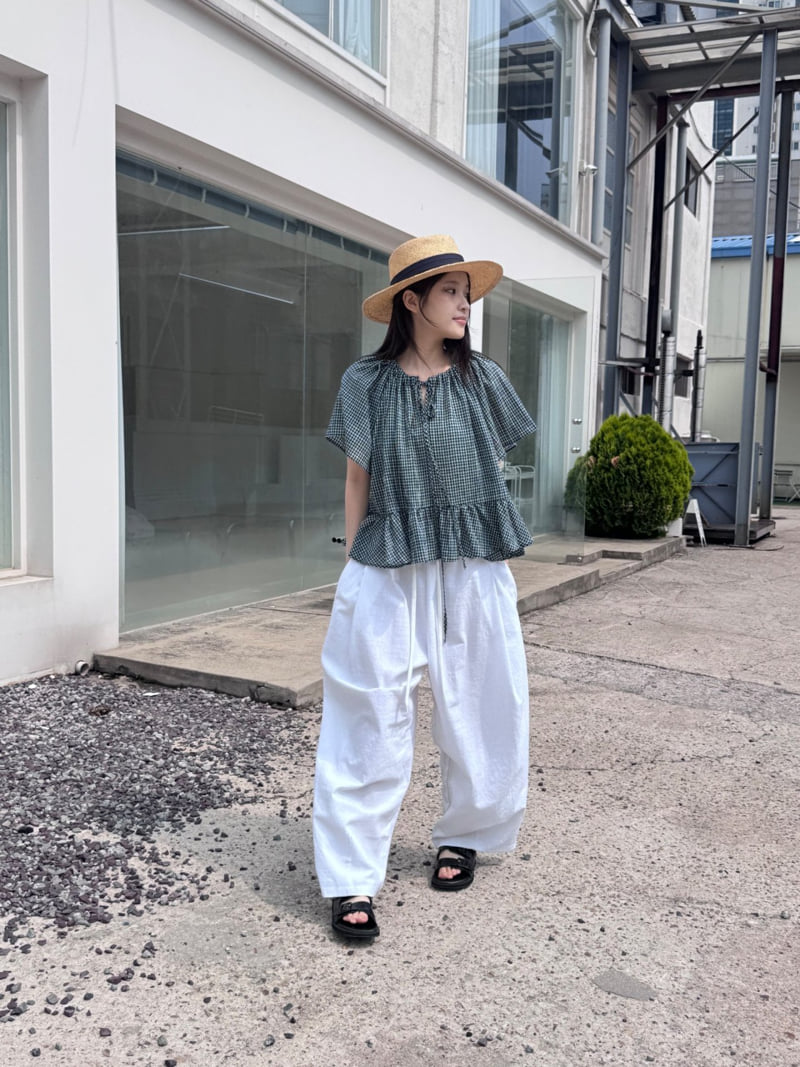 Theres - Korean Women Fashion - #momslook - Check Blouse - 3