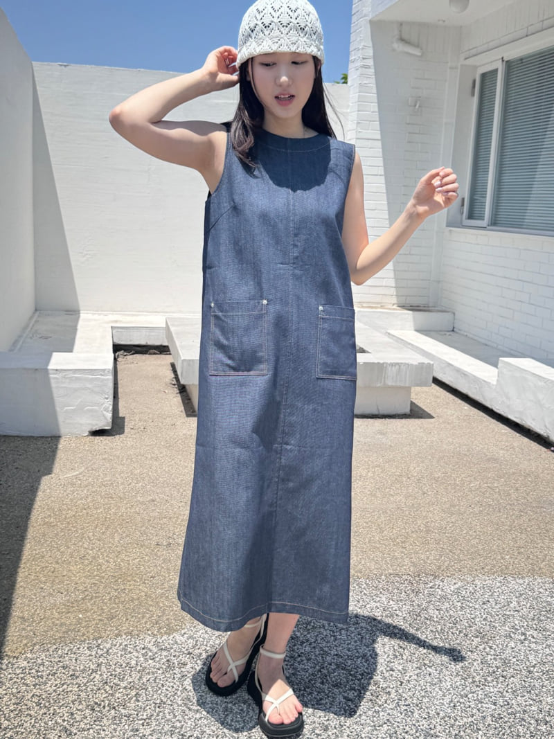 Theres - Korean Women Fashion - #momslook - Summer Denim One-piece - 5