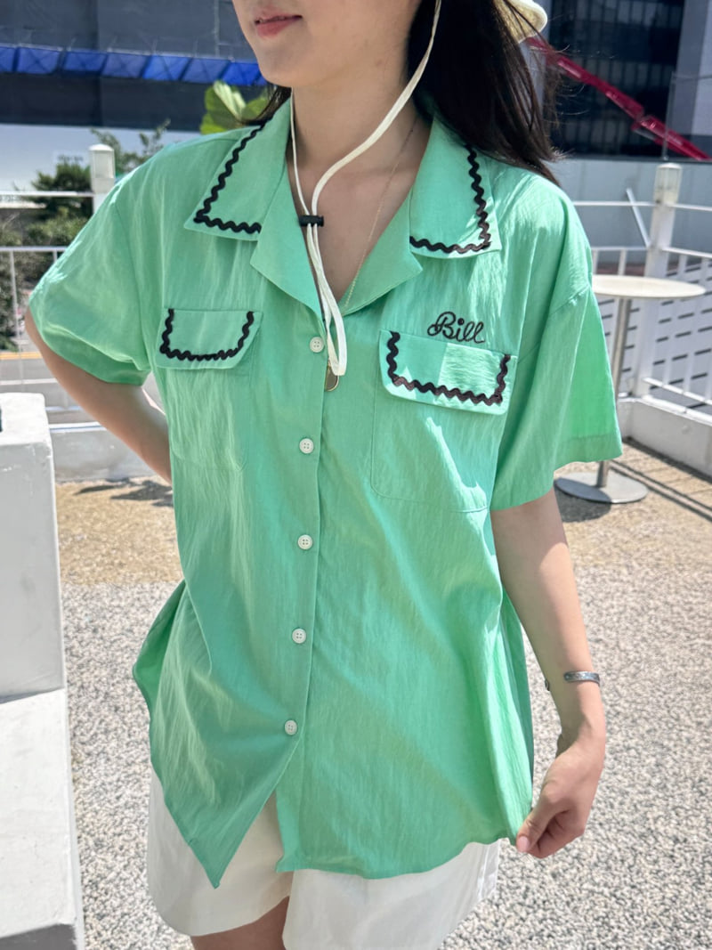 Theres - Korean Women Fashion - #momslook - Bil Embroidery Shirt - 5