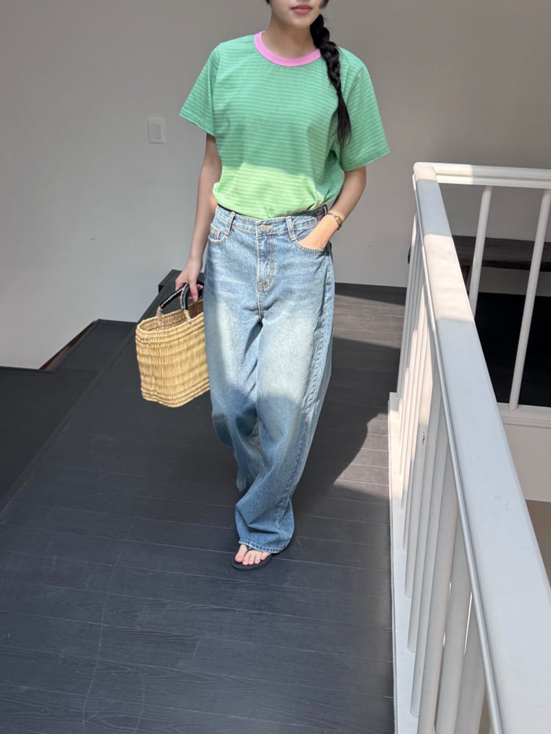 Theres - Korean Women Fashion - #womensfashion - Single-Tone Contrast Tee - 5