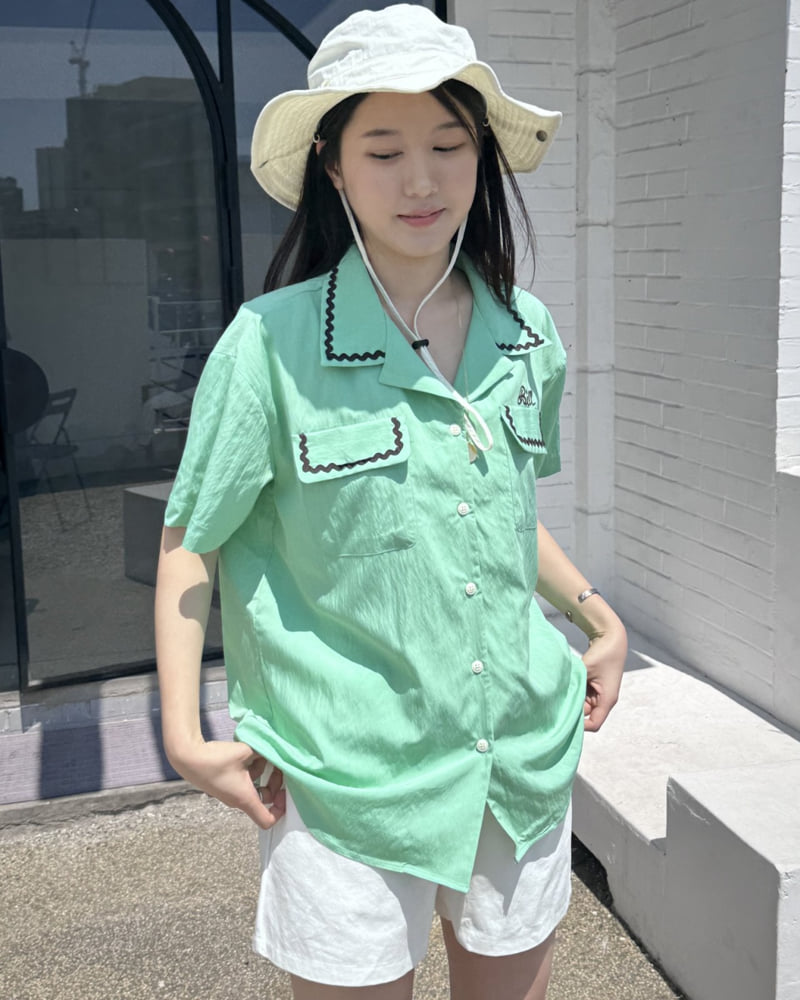 Theres - Korean Women Fashion - #womensfashion - Bil Embroidery Shirt - 6
