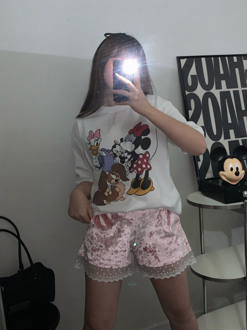 Toll - Korean Women Fashion - #momslook - Velvet Half Pants - 5