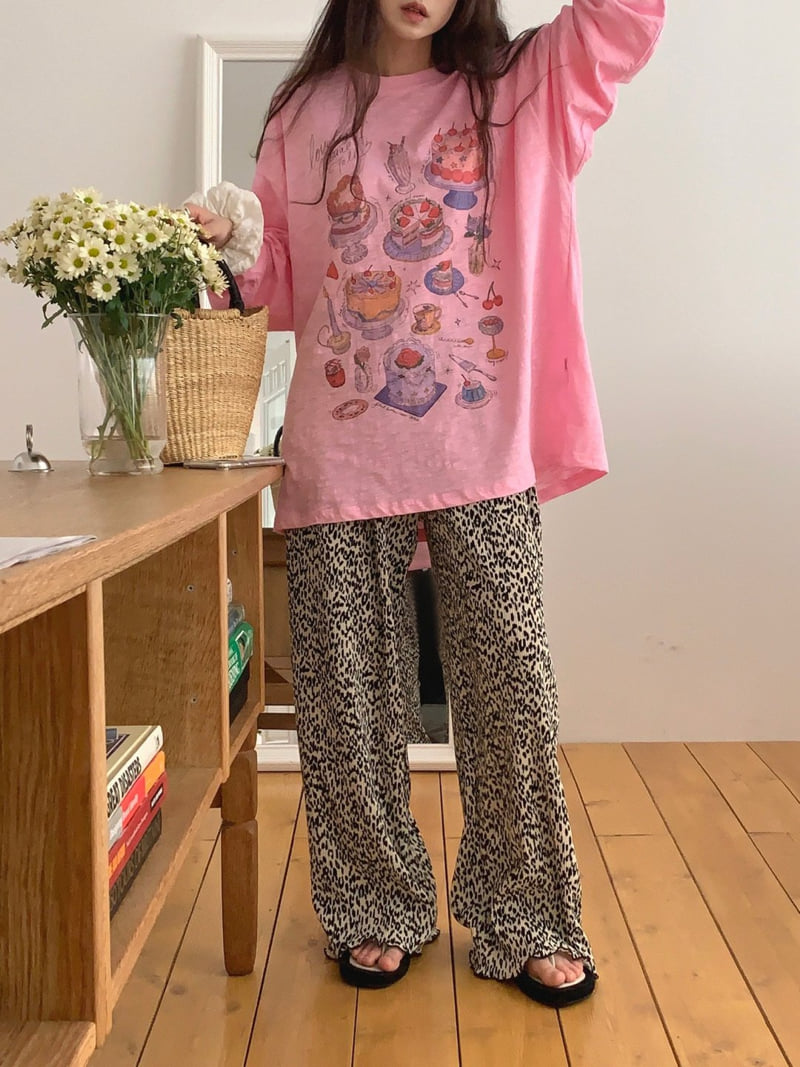 Toll - Korean Women Fashion - #pursuepretty - Leopard Pleats Pants - 2