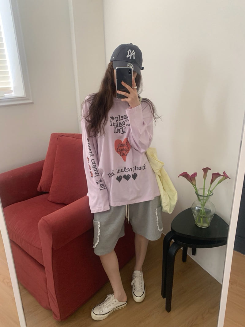 Toll - Korean Women Fashion - #shopsmall - Lettering Tall Tee - 2