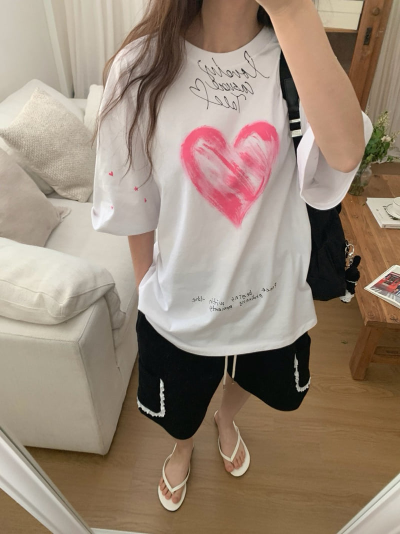 Toll - Korean Women Fashion - #shopsmall - Hand Painting Tee