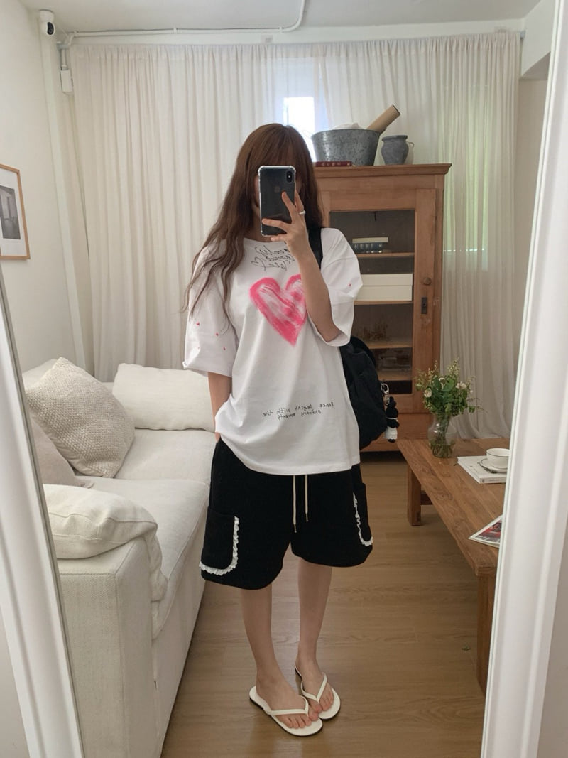 Toll - Korean Women Fashion - #thatsdarling - Hand Painting Tee - 2