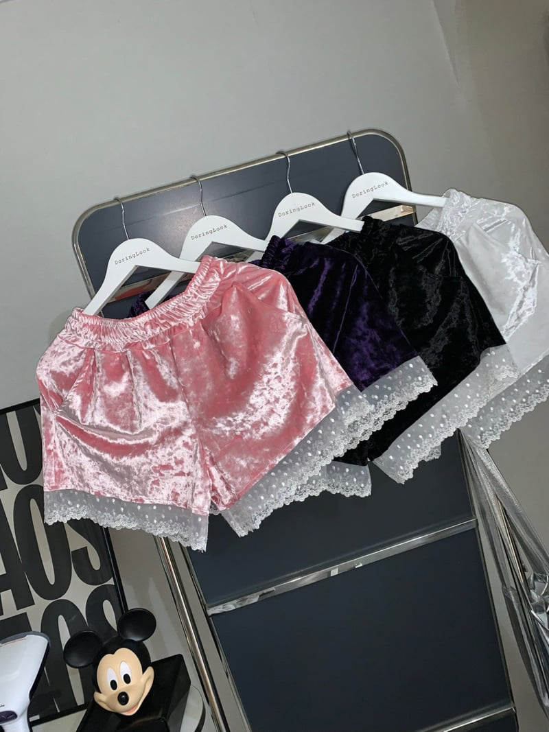 Toll - Korean Women Fashion - #womensfashion - Velvet Half Pants - 10