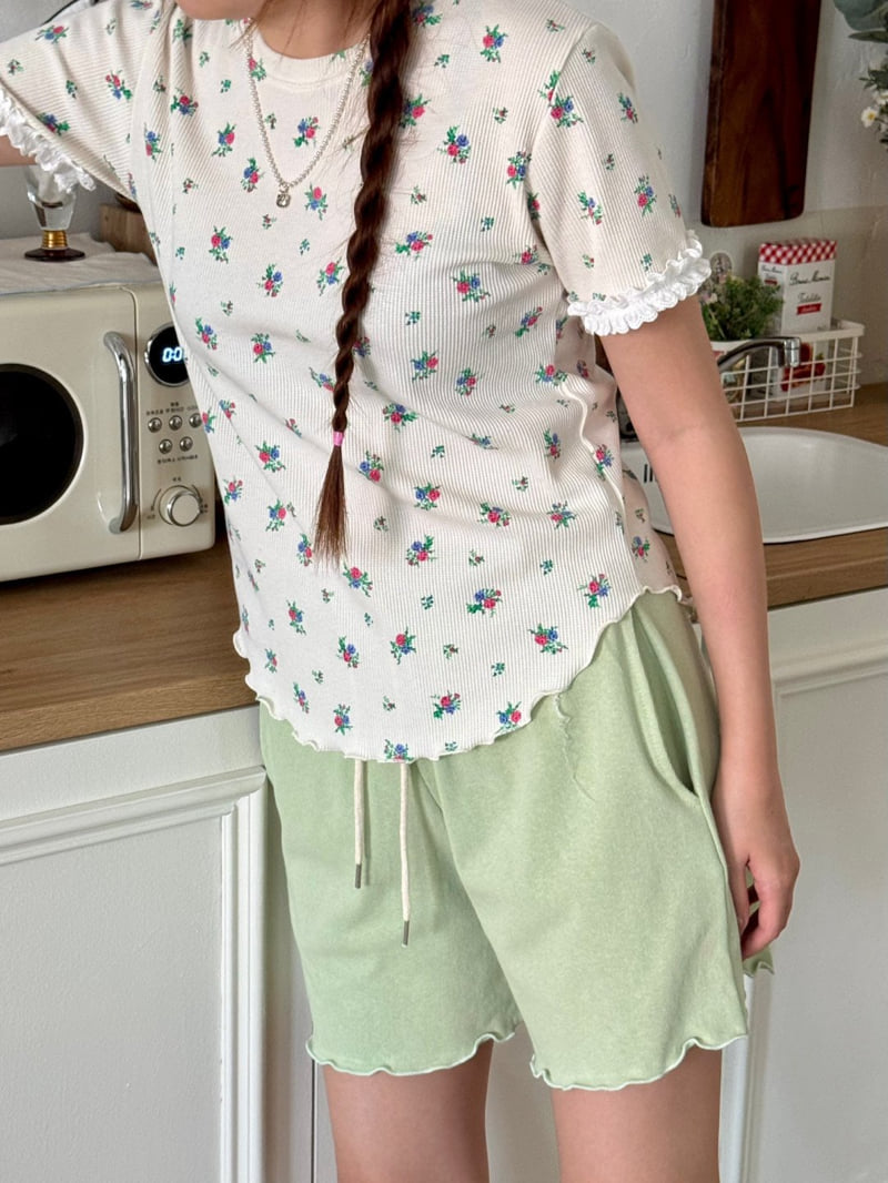Toll - Korean Women Fashion - #womensfashion - Small Flower Lace Tee - 9