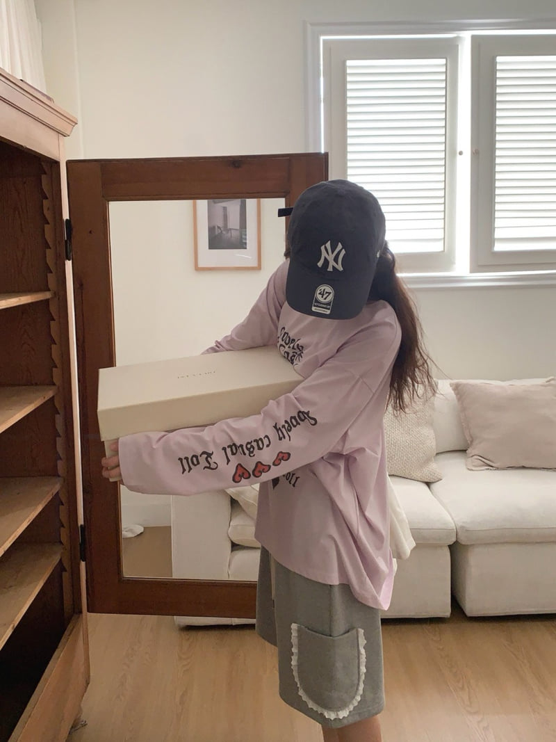 Toll - Korean Women Fashion - #womensfashion - Lettering Tall Tee - 8