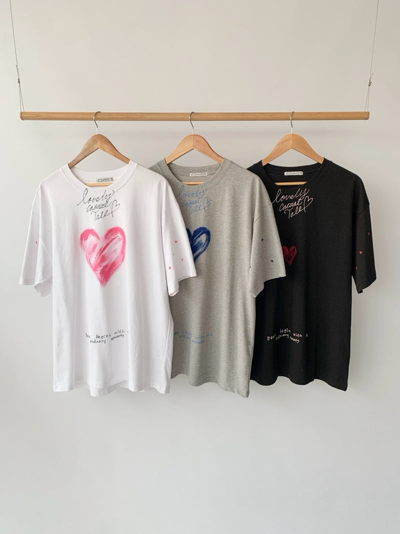 Toll - Korean Women Fashion - #womensfashion - Hand Painting Tee - 11