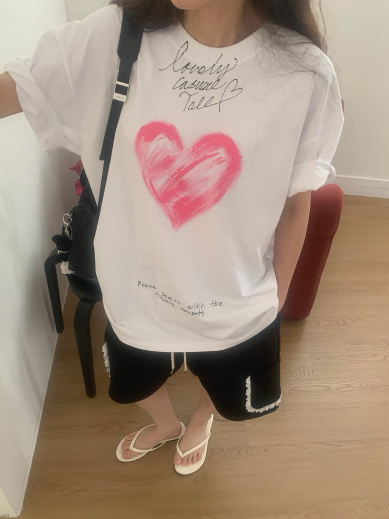 Toll - Korean Women Fashion - #womensfashion - Hand Painting Tee - 5