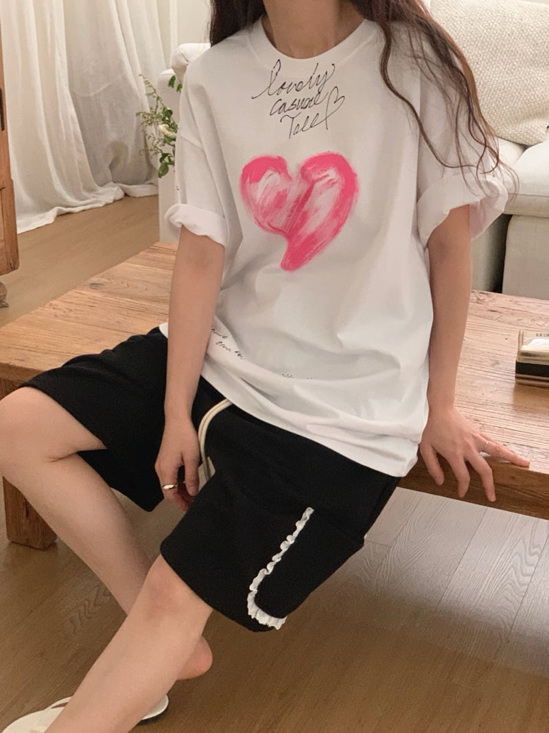 Toll - Korean Women Fashion - #womensfashion - Hand Painting Tee - 7