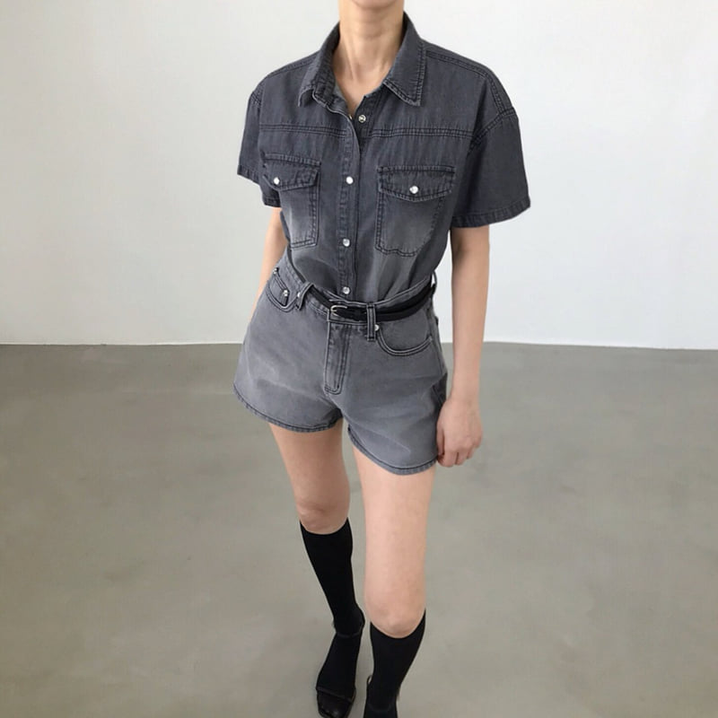 Twomoon - Korean Women Fashion - #womensfashion - Dia Short Sleeve Shirt - 4