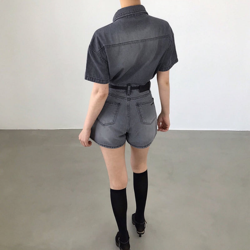 Twomoon - Korean Women Fashion - #momslook - Dia Short Sleeve Shirt - 6
