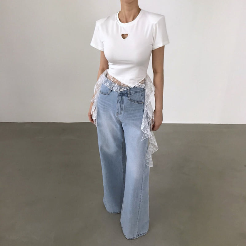 Twomoon - Korean Women Fashion - #momslook - Cali Heart Tee - 5