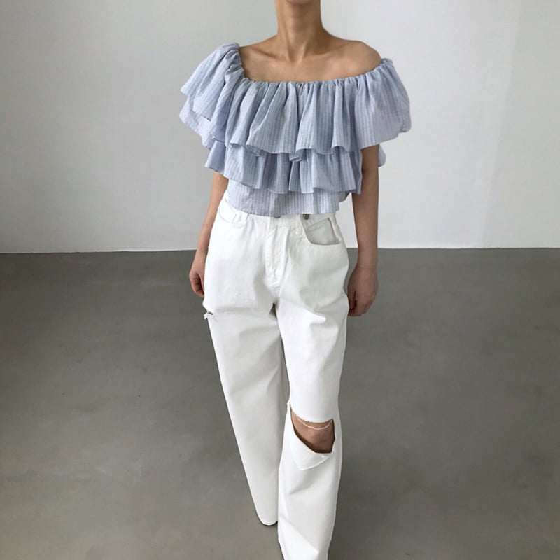 Twomoon - Korean Women Fashion - #momslook - Blony Ruffle Top
