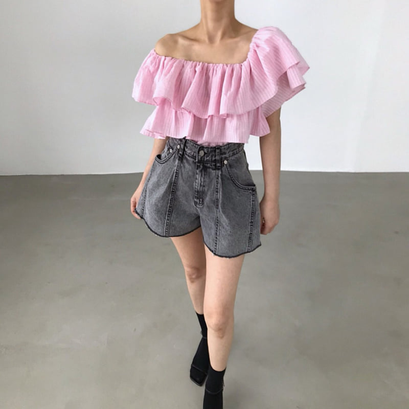Twomoon - Korean Women Fashion - #momslook - Blony Ruffle Top - 5