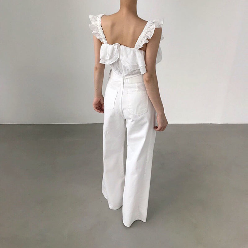 Twomoon - Korean Women Fashion - #momslook - Rose Frill Top - 3