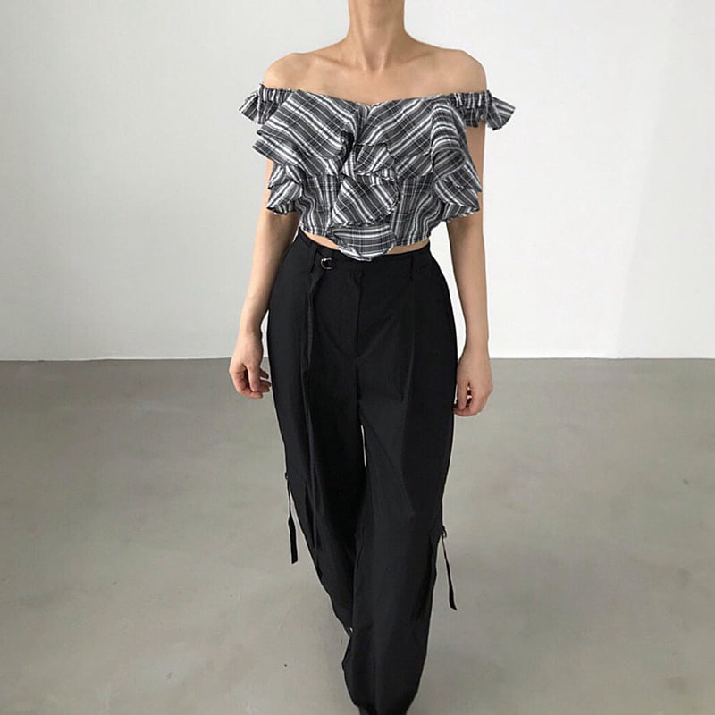 Twomoon - Korean Women Fashion - #momslook - Rose Frill Top - 5