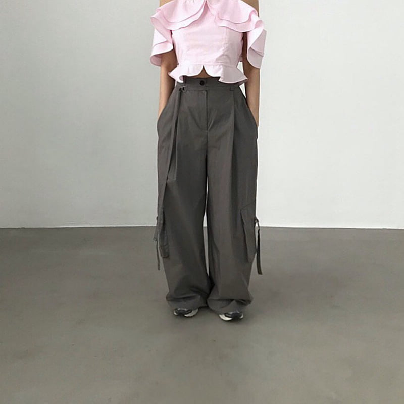 Twomoon - Korean Women Fashion - #momslook - Louai Belt Pants - 6