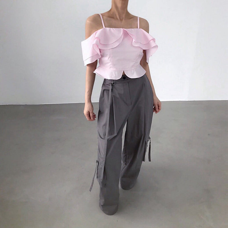 Twomoon - Korean Women Fashion - #momslook - Louai Belt Pants - 8