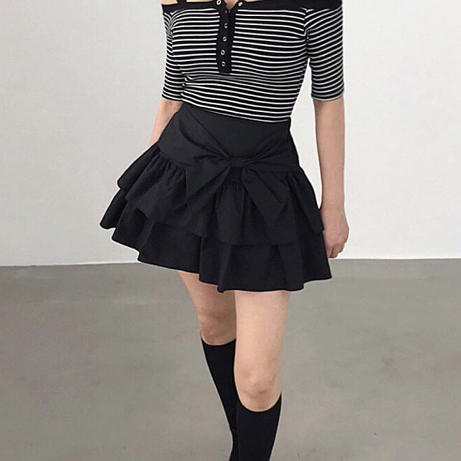 Twomoon - Korean Women Fashion - #momslook - Brenda Ribbon Skirt - 2