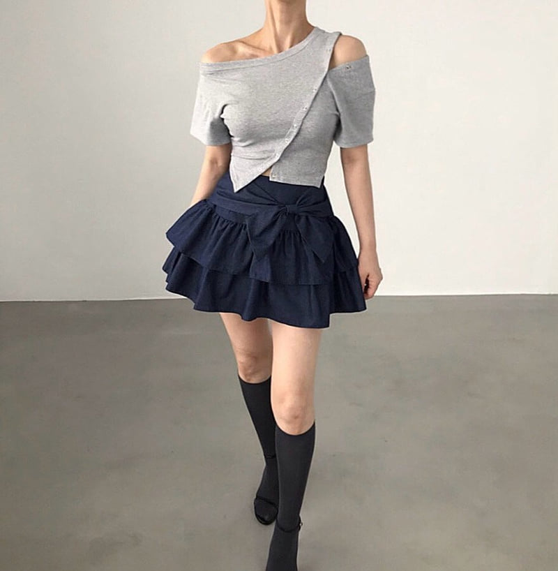 Twomoon - Korean Women Fashion - #momslook - Brenda Ribbon Skirt - 8