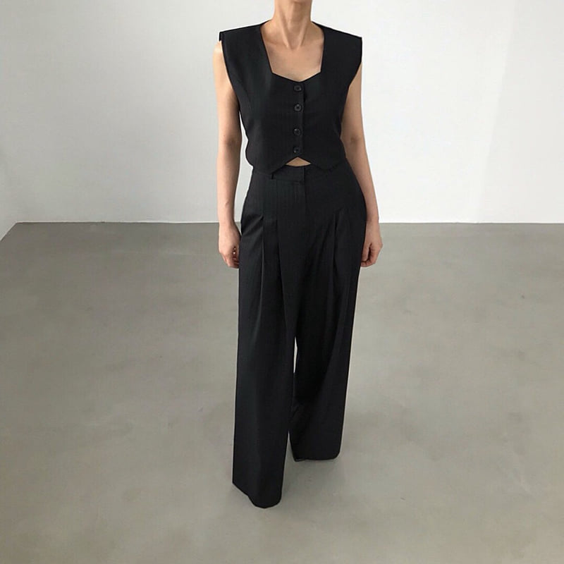 Twomoon - Korean Women Fashion - #momslook - Nail Belted Top