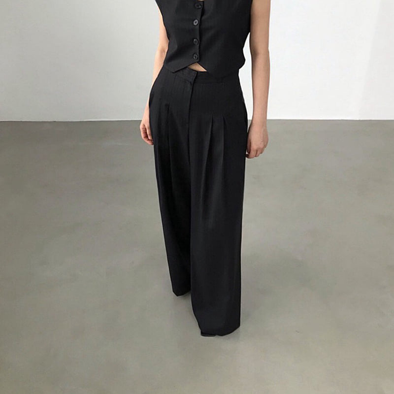 Twomoon - Korean Women Fashion - #momslook - Nail Wide Pants - 2