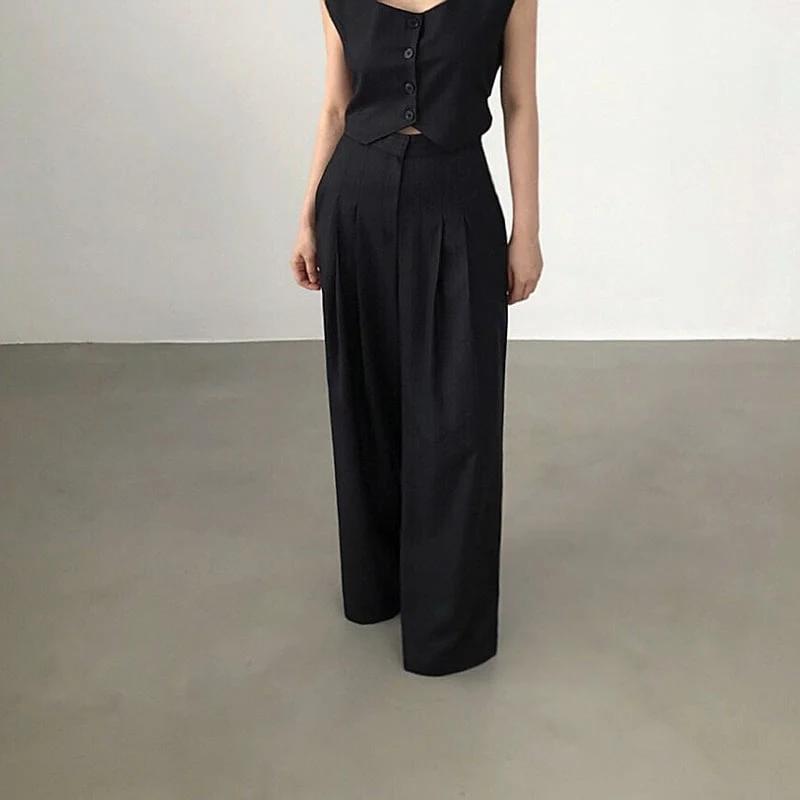 Twomoon - Korean Women Fashion - #womensfashion - Nail Wide Pants - 4