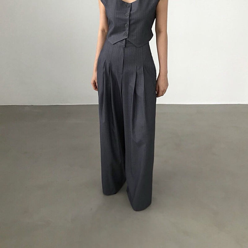 Twomoon - Korean Women Fashion - #momslook - Nail Wide Pants - 6