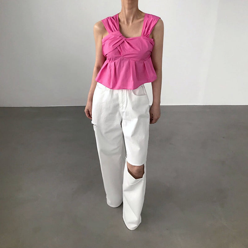 Twomoon - Korean Women Fashion - #momslook - Dolce Asymmetric Sleeveless Top