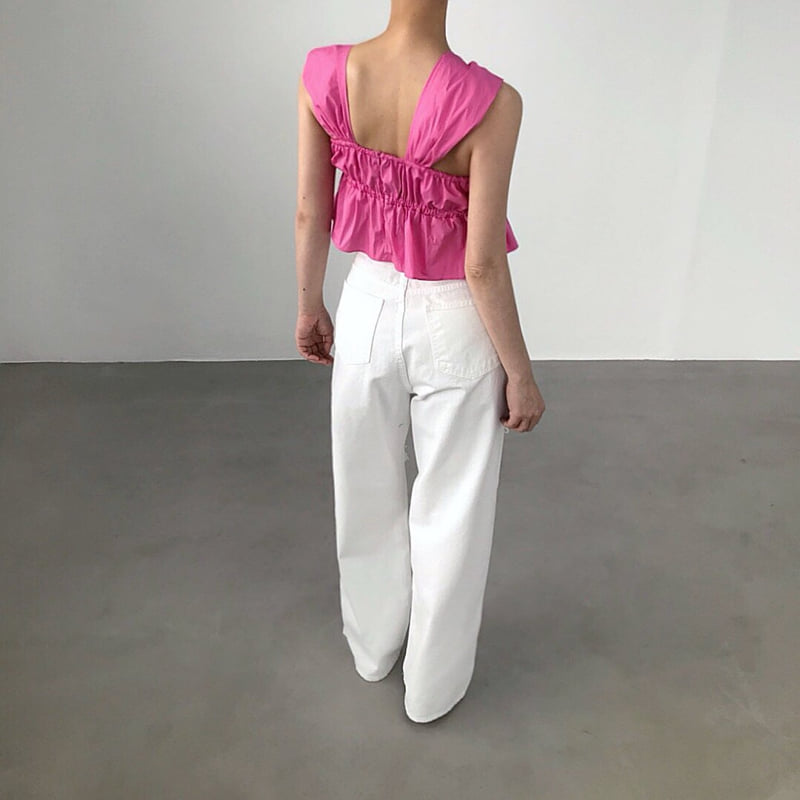 Twomoon - Korean Women Fashion - #momslook - Dolce Asymmetric Sleeveless Top - 3