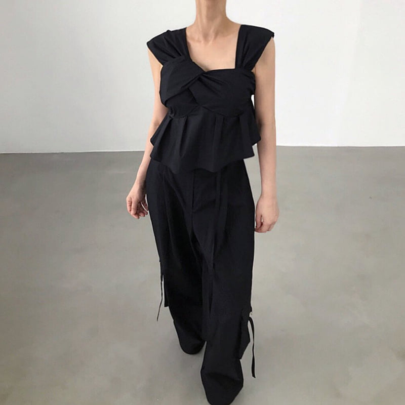 Twomoon - Korean Women Fashion - #momslook - Dolce Asymmetric Sleeveless Top - 7