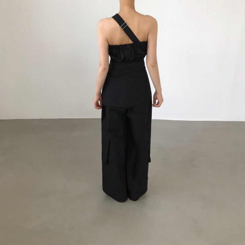 Twomoon - Korean Women Fashion - #momslook - One-shoulder Bustier Jumpsuit - 2