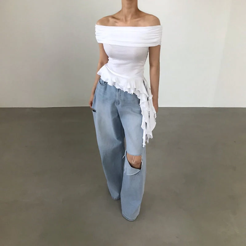 Twomoon - Korean Women Fashion - #momslook - Ellen Off-shoulder Top
