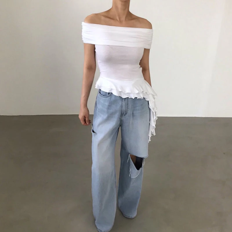 Twomoon - Korean Women Fashion - #momslook - Ellen Off-shoulder Top - 3