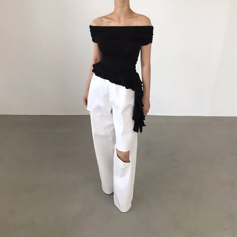 Twomoon - Korean Women Fashion - #momslook - Ellen Off-shoulder Top - 5