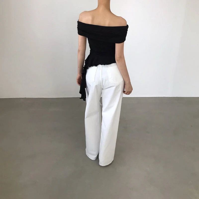 Twomoon - Korean Women Fashion - #momslook - Ellen Off-shoulder Top - 7