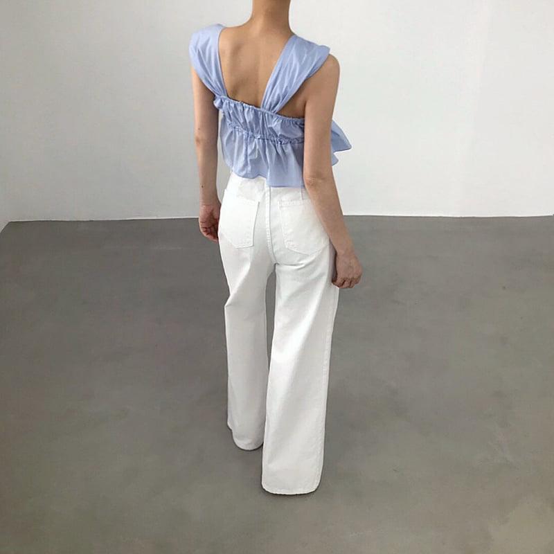 Twomoon - Korean Women Fashion - #restrostyle - Dolce Asymmetric Sleeveless Top - 12