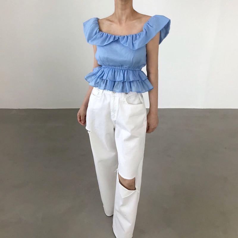 Twomoon - Korean Women Fashion - #restrostyle - Angela Ruffle Blouse - 2